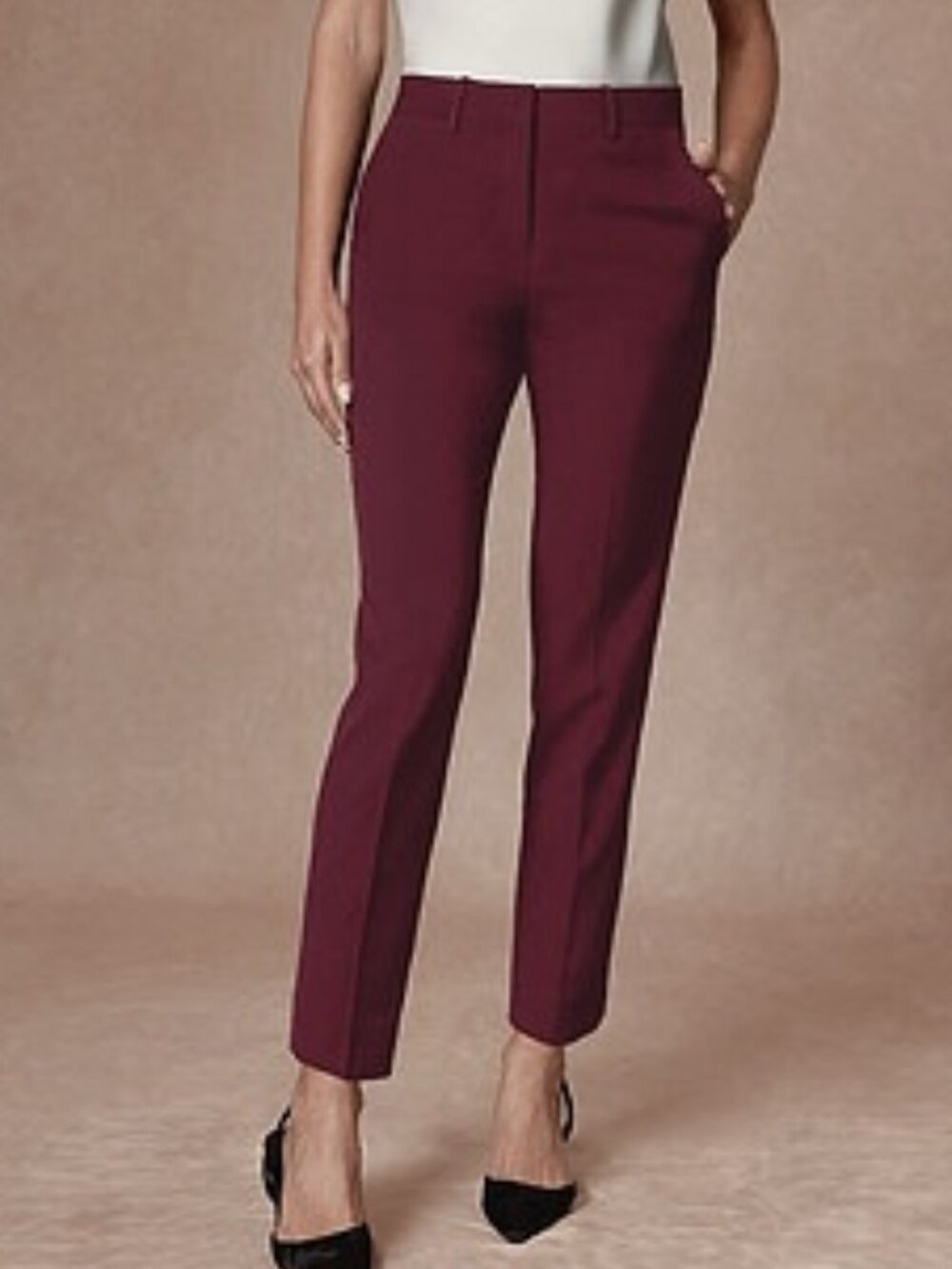 J Crew | Burgundy Minnie Pencil Ankle Slacks Pants 4